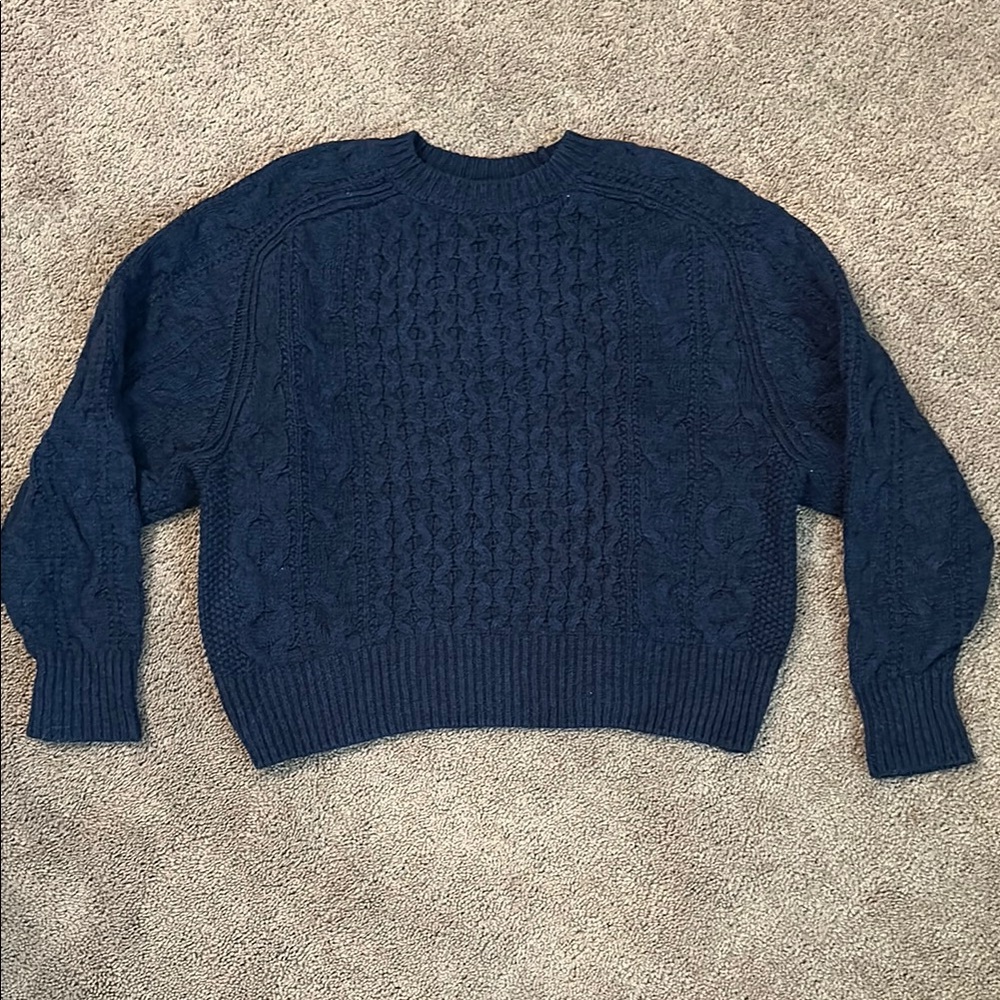 Navy Cable Knit Sweater